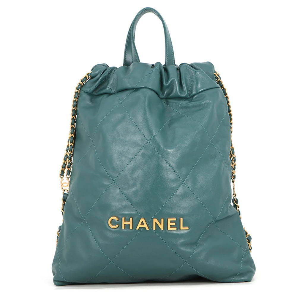 Chanel Backpack, 22 Small Shiny Calfskin AS3859, CHANEL Handbag, Women's